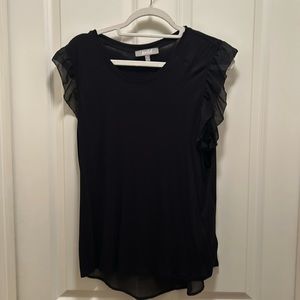 Black womens flutter sleeve tee